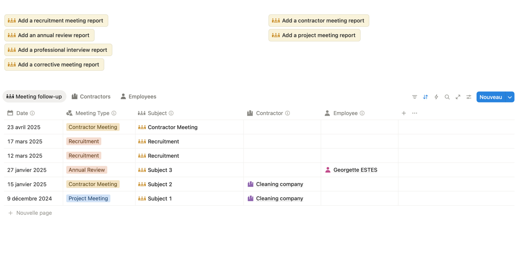 Meeting minutes, company meetings